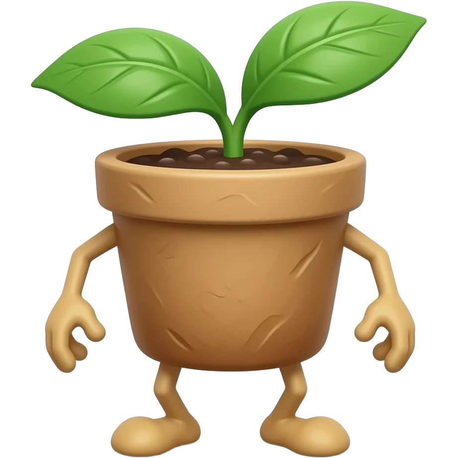 A plant with legs with no arms emoji