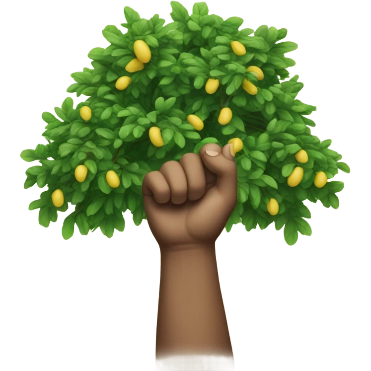 hand touching the tree emoji