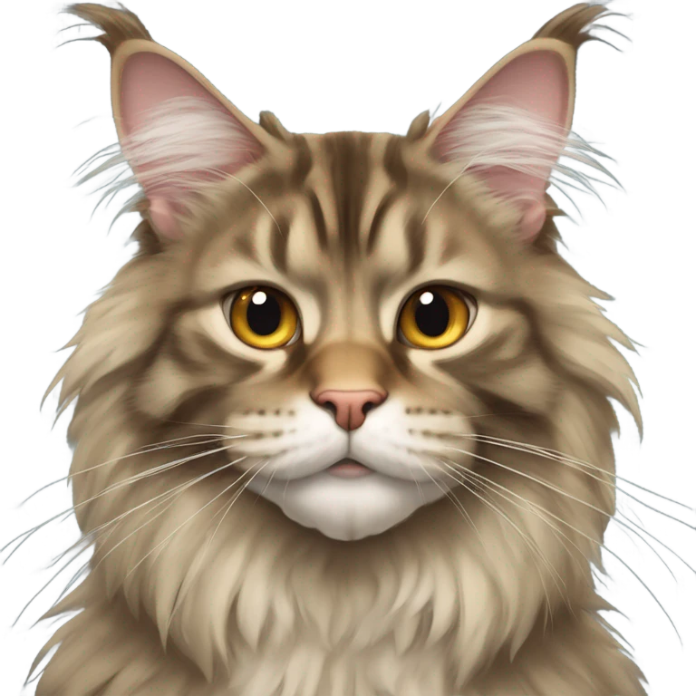 Maine Coon with a stupid face emoji
