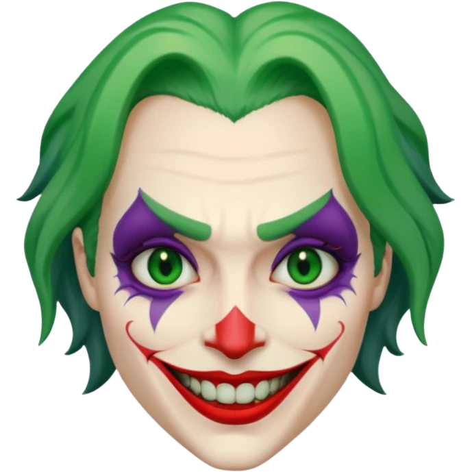 The joker as a evil smiling face emoji