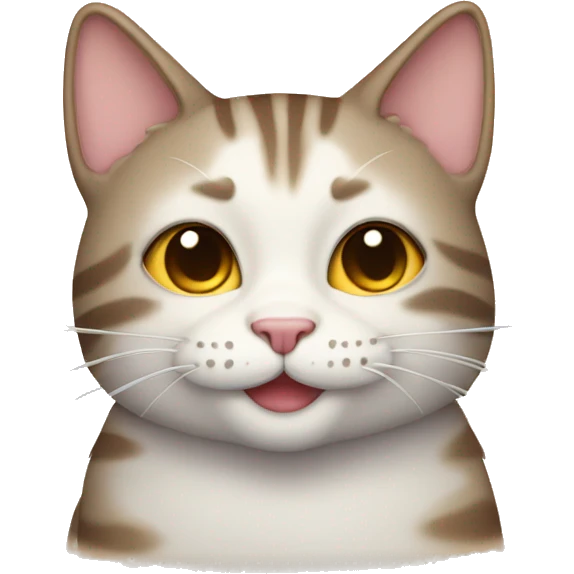 Cute cat with closed eyes smiling  emoji