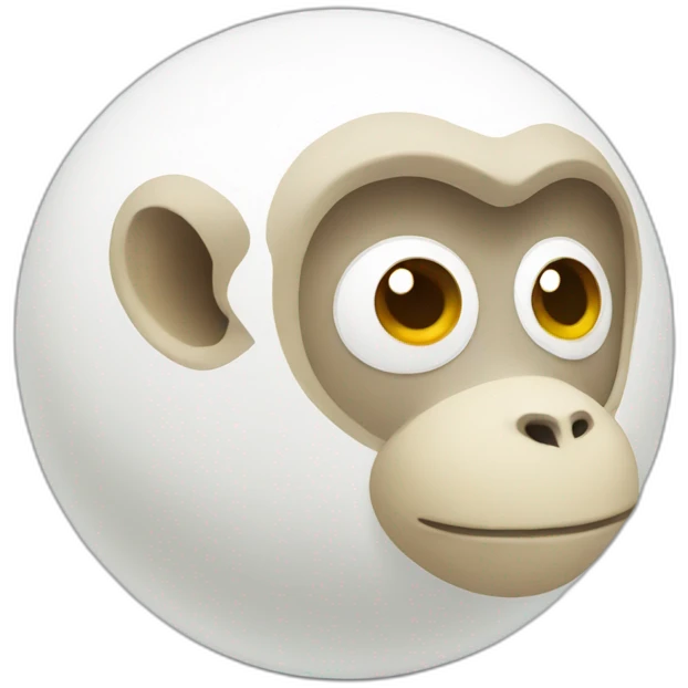 white monkey ball emoji