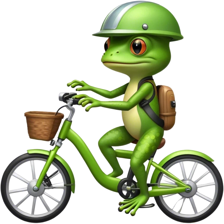 Frog with helmet and an e-bike  emoji