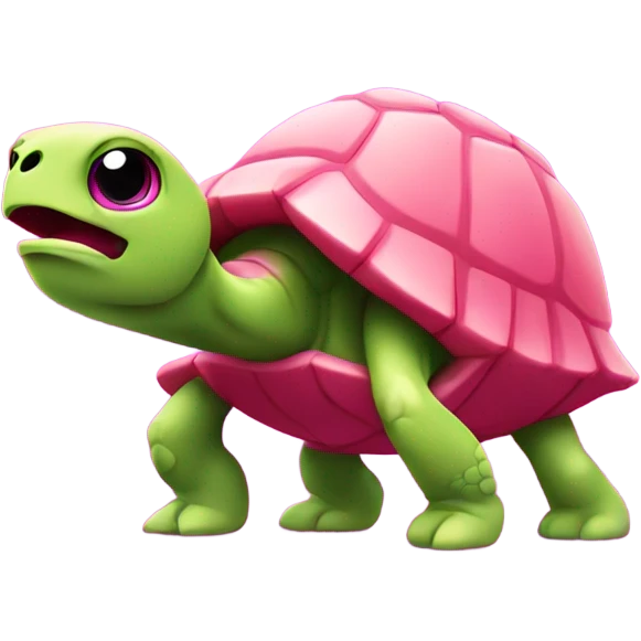Muscle turtle hot pink emoji