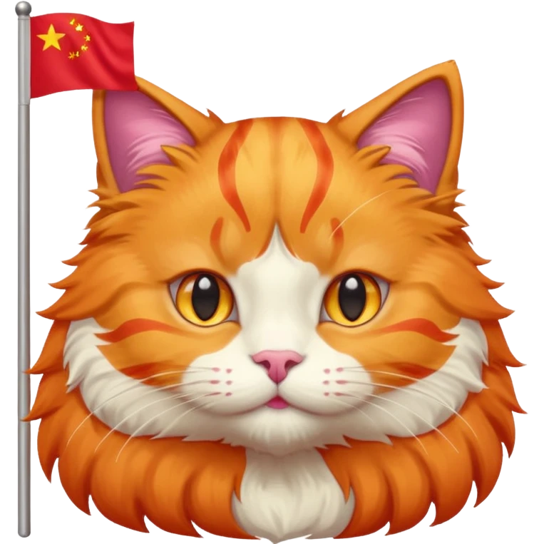 Orange Cat With the Flag of China in the backgorund emoji