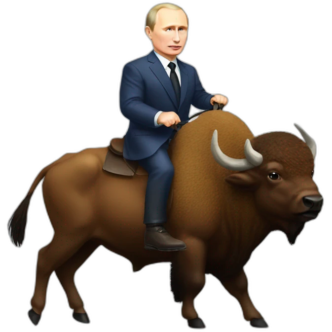 Putin ridding a bison emoji