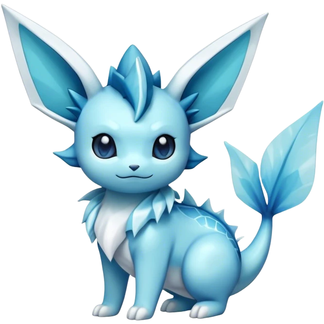 Kawaii Vaporeon-Glaceon-Pokémon full body emoji