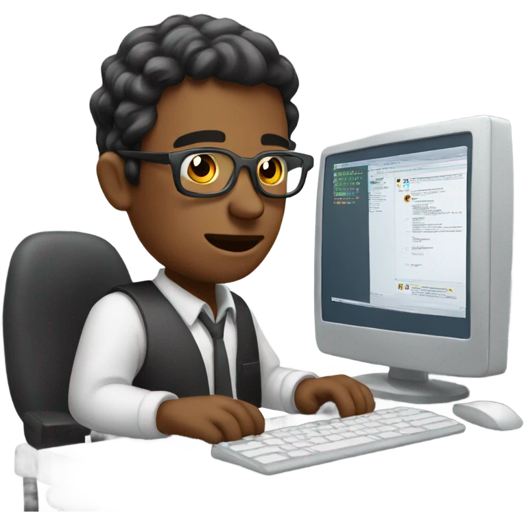 man working on computer emoji