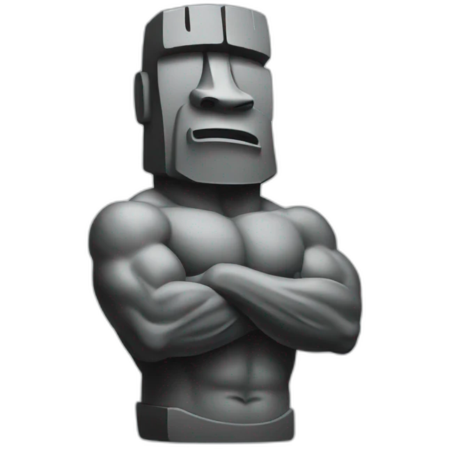 MOAI FLEXING MUSCLE emoji