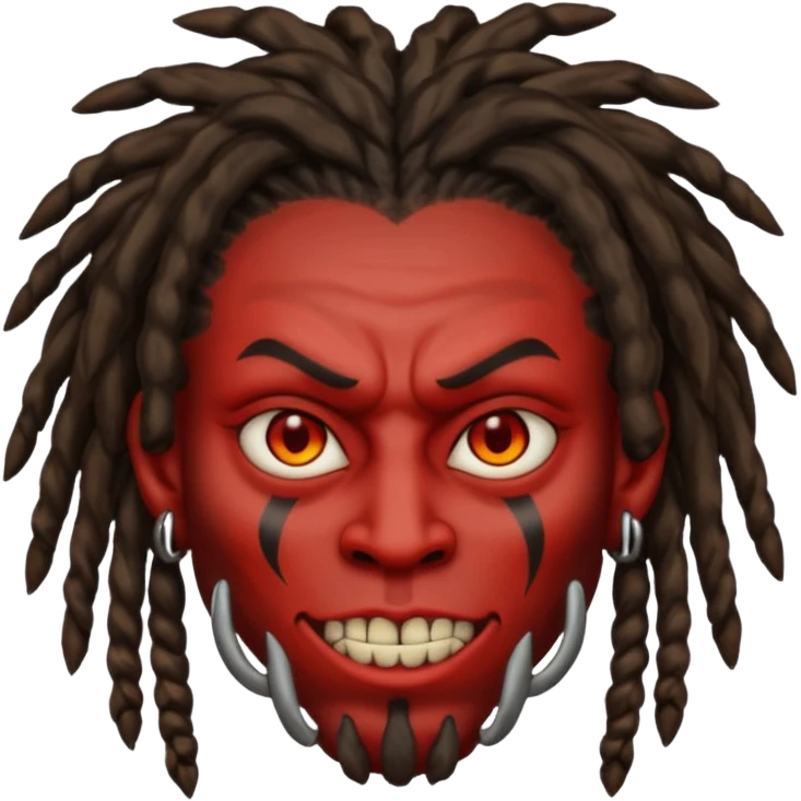 A black person with dreads with a demon face  emoji