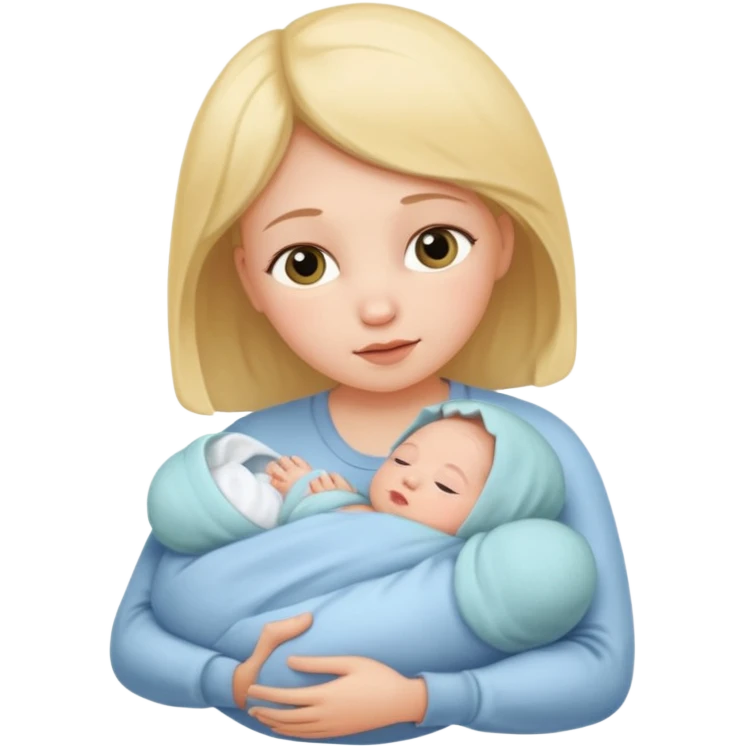 newborn baby with mother emoji