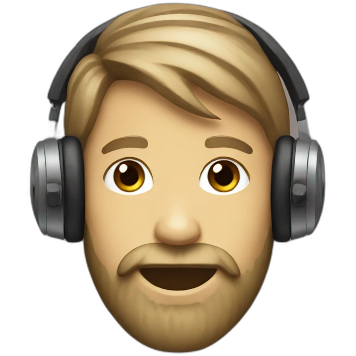 bearded boy with headphones  emoji