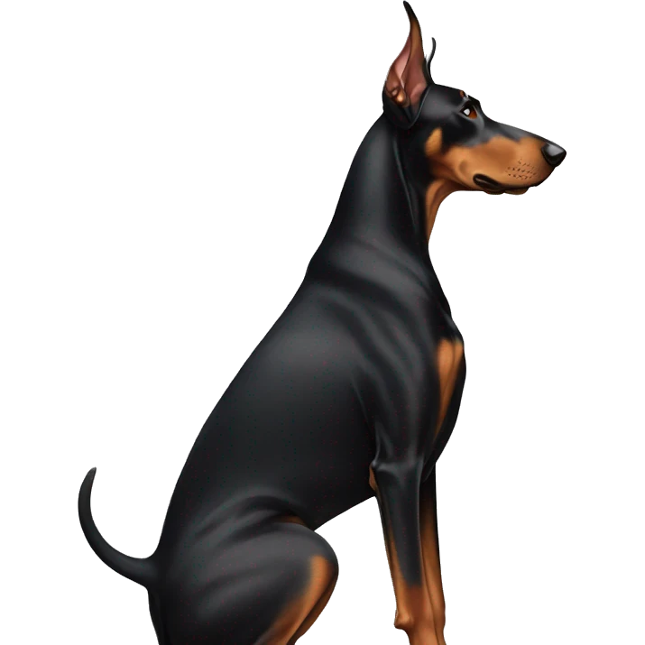 Doberman dog standing side profile emoji