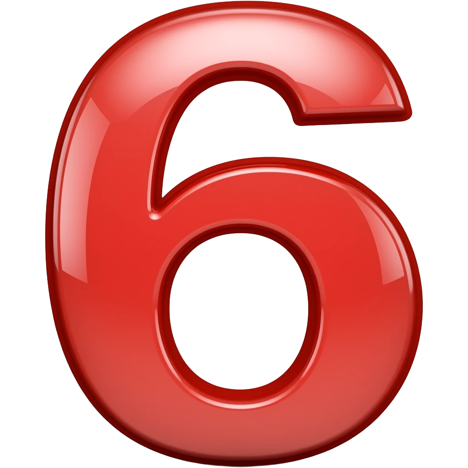 C6 number red colour emoji