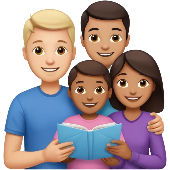 couple adopting of a child from social services emoji