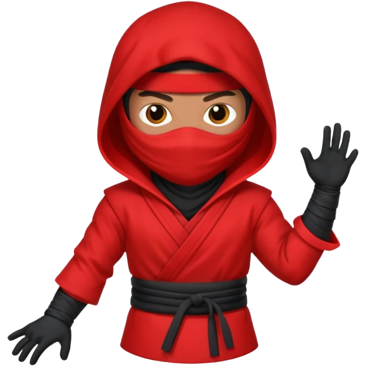 brown skin ninja red clothes emoji