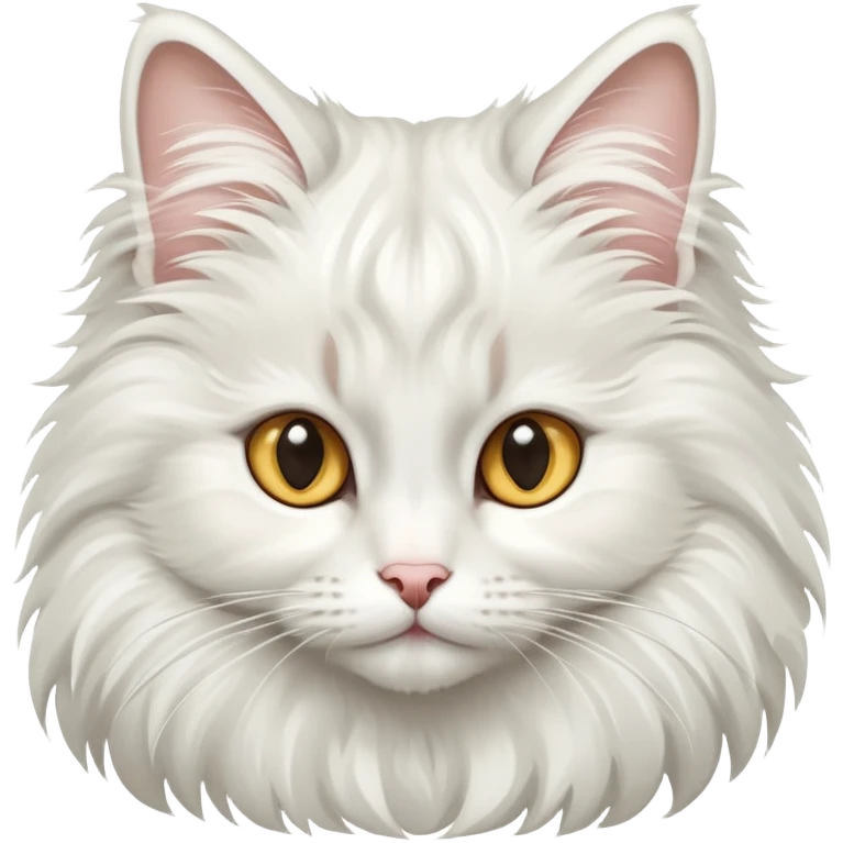 White Norwegian forest cat with long fluffy fur, bushy tail, large tufted ears and bright eyes emoji
