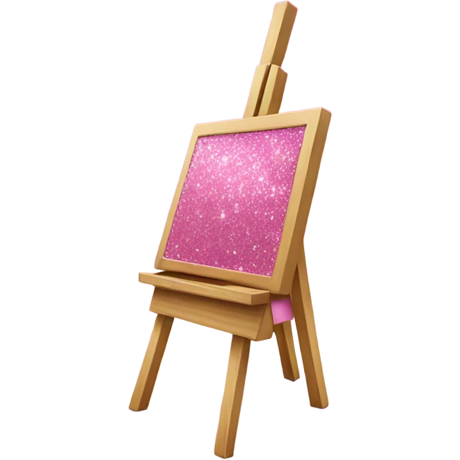 Pink paint easel with glitter  emoji