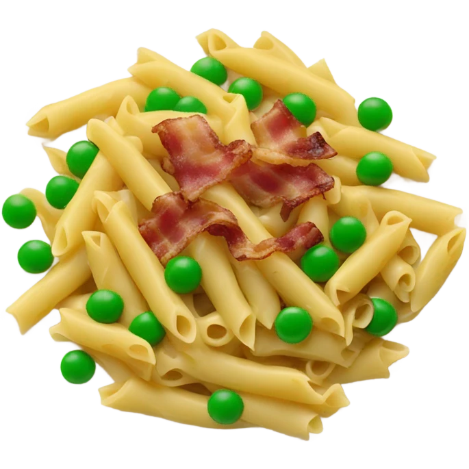 Pasta with peas and bacon emoji