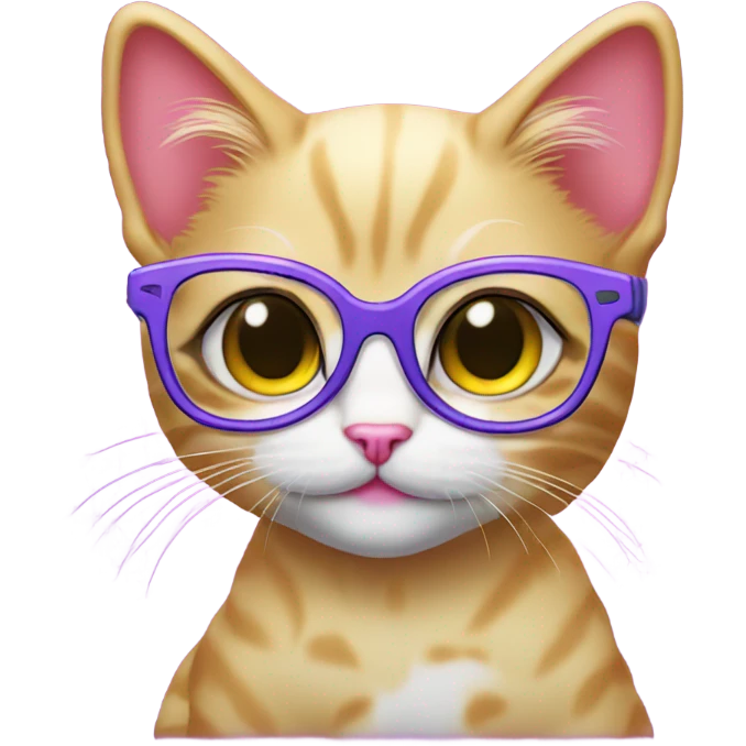 Lisa frank kitten with glasses emoji