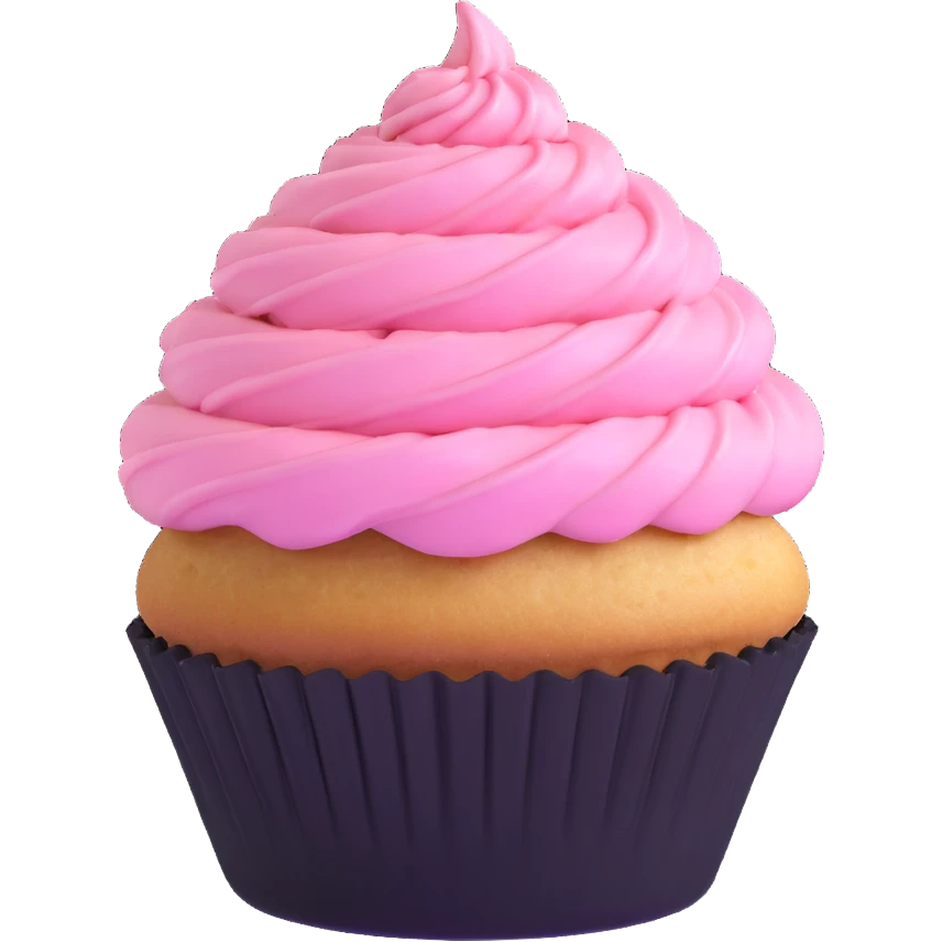 cupcake with pink icing emoji