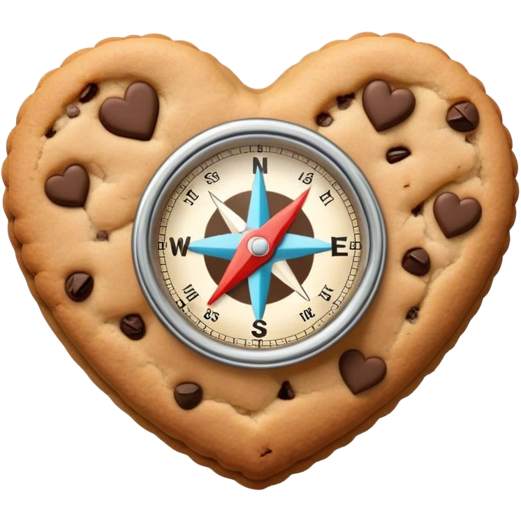 cookie heart with compass emoji