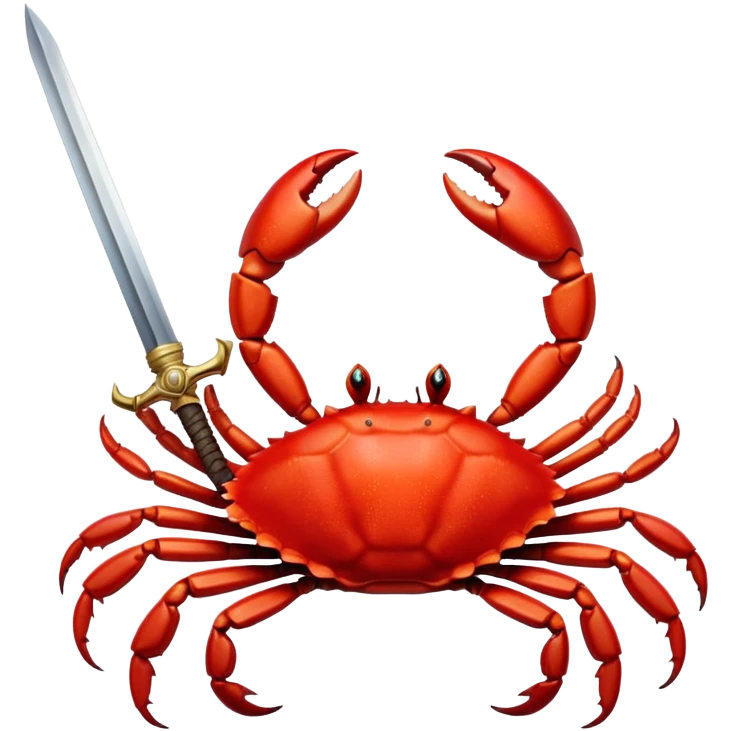 Crab holding a sword emoji