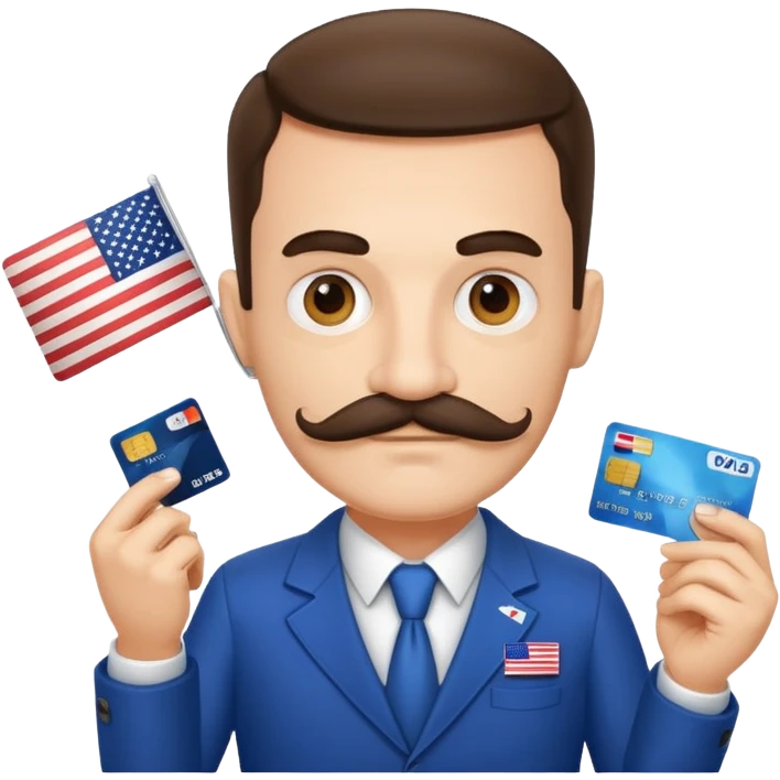 stefan cel mare credit card with us flagwith mustache emoji