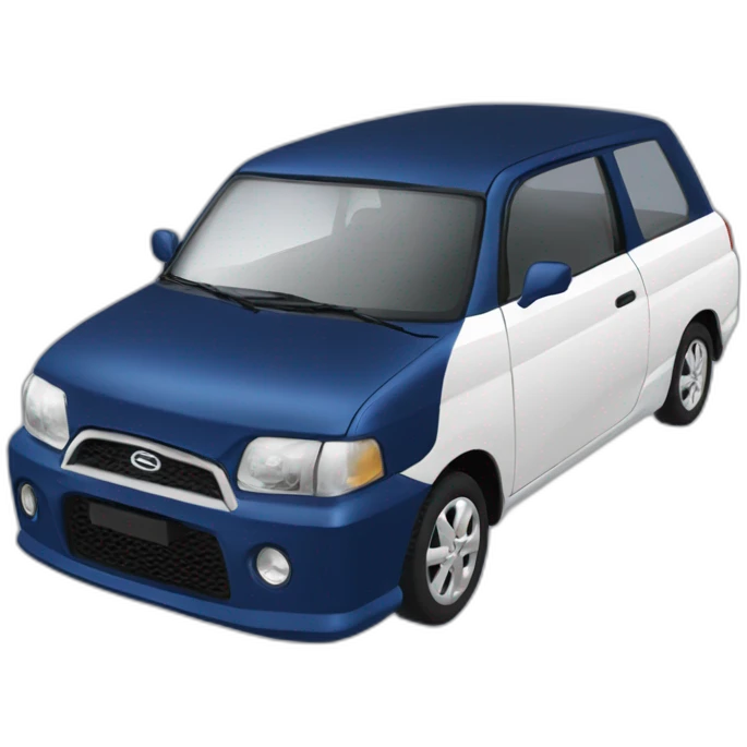 daihatsu dark blue atrai and white saluki emoji