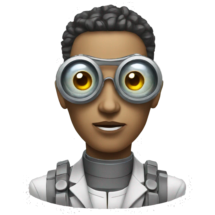 Psychotherapist cyborg with artificial eye emoji