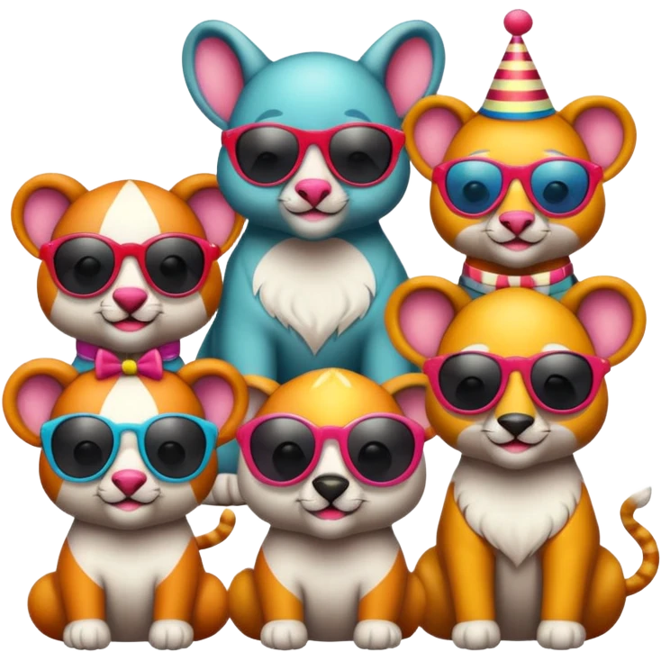 a sunglasses circus animals emoji