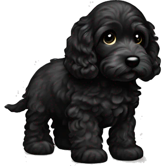 Black cockapoo puppy dog black emoji