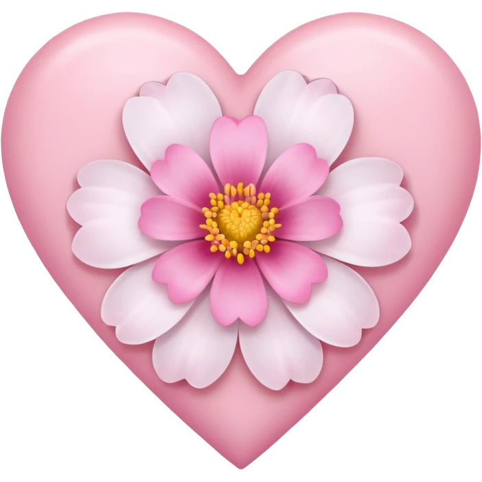 White heart with a pink flower  emoji