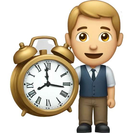 man with a clock in hand emoji