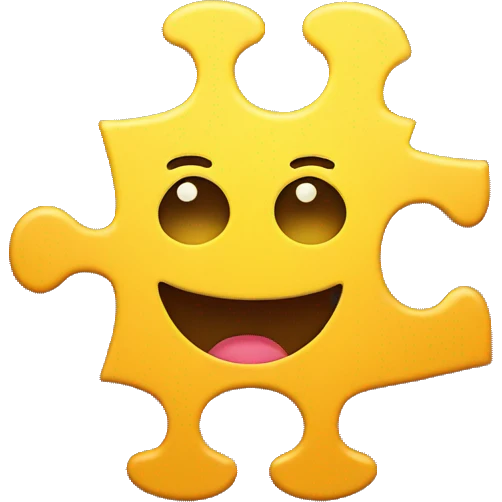 pixel art yellow puzzle piece with happy face emoji