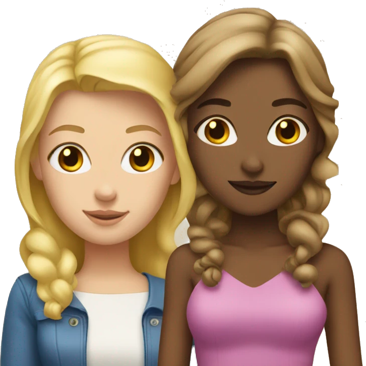 Blonde woman and brown haired woman besties  emoji