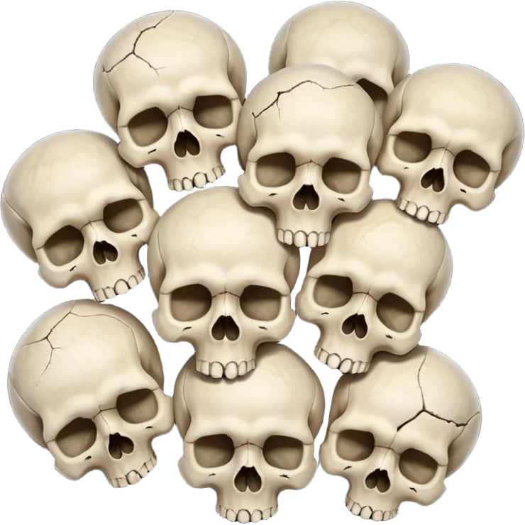 Piles of Skulls, filling the whole screen, top down perspective, in the style of gritty realism emoji
