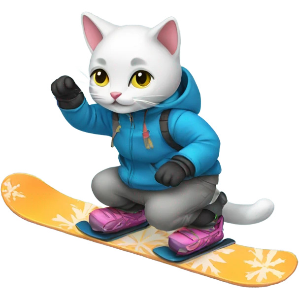 A kitty snowboarding  emoji