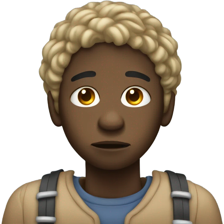 Black person sad holding dropping last straw emoji