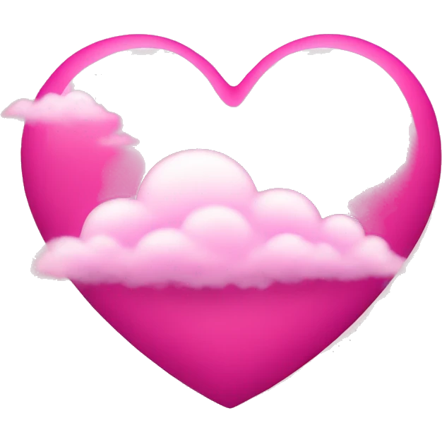 Pink heart with pink clouds emoji