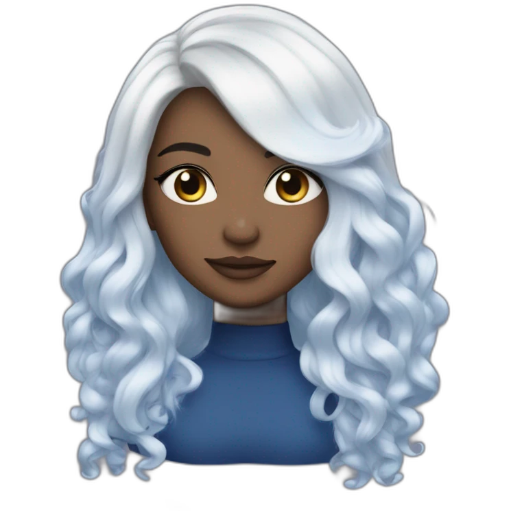 Vanessa Carlysle blue skin and white hair color emoji