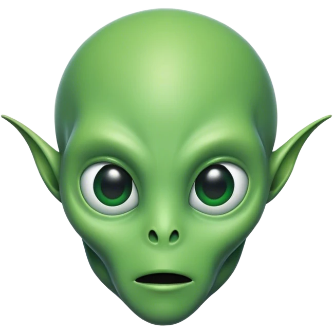 Alien head, minimal details, no ears emoji