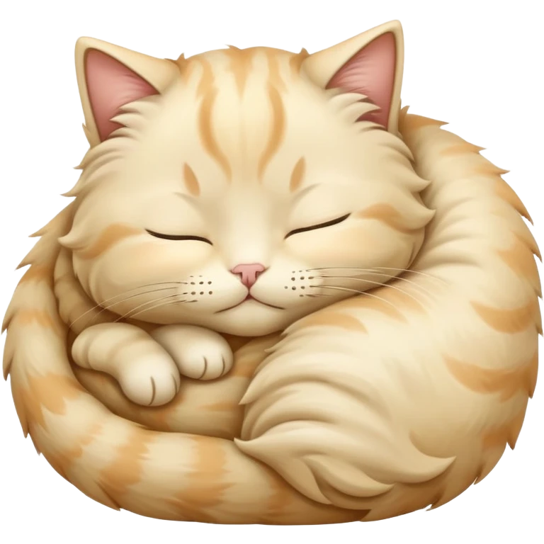 Cream colored cat sleeping emoji