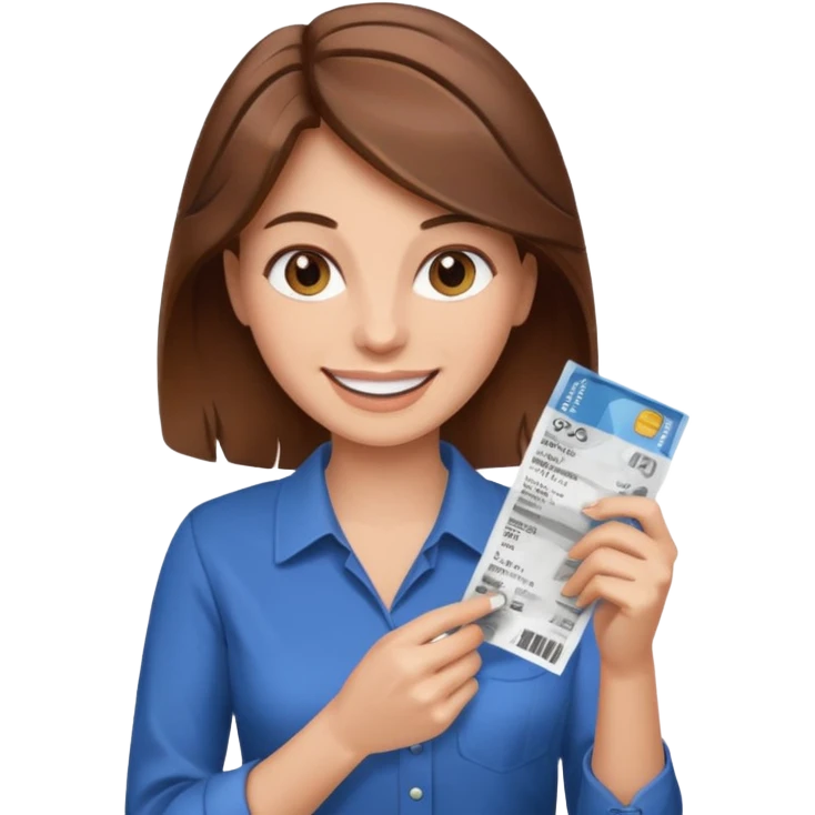 lady brown hair happy cashback emoji