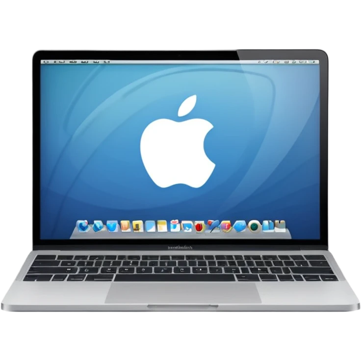 macbook with big code line on screen emoji