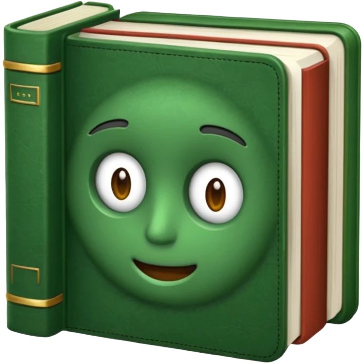 biblioteca de livros em tons de verde musgo emoji