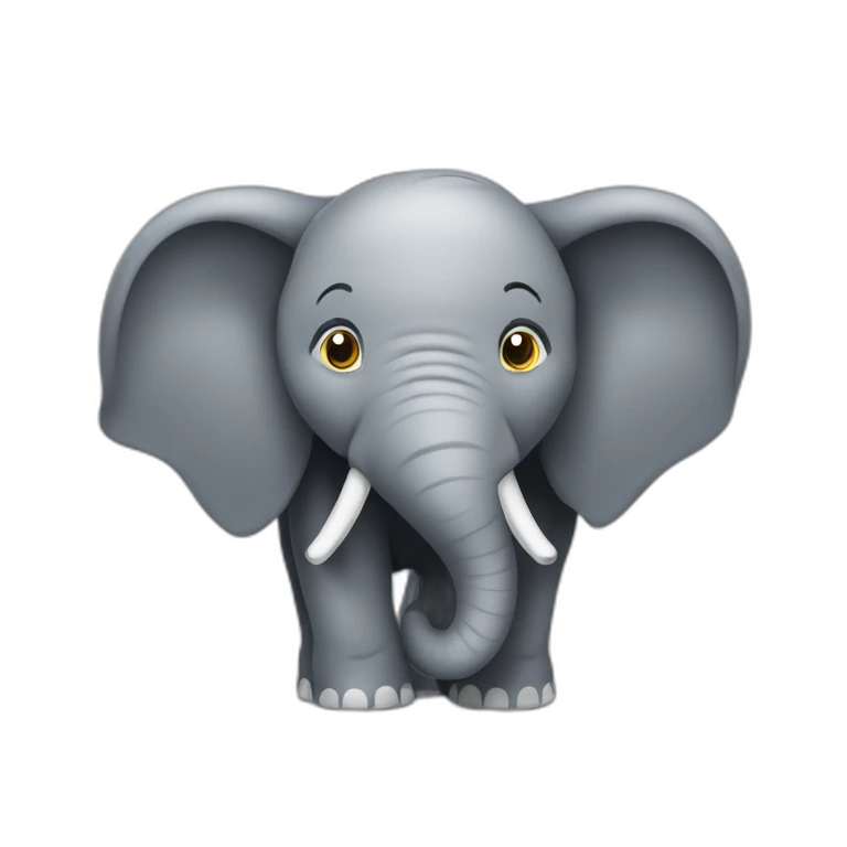 um elefante com cara de assustado emoji