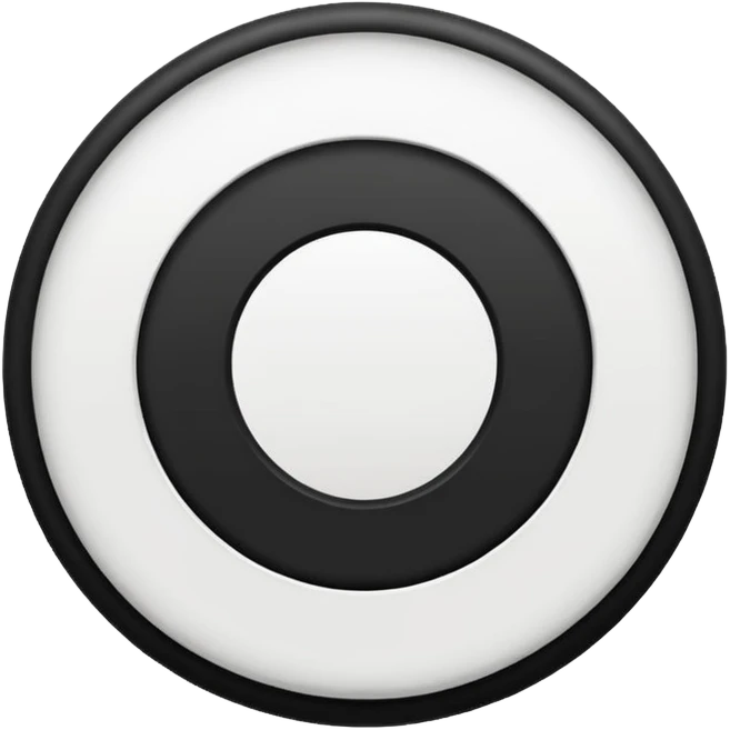 A black circle surrounded by a white circle surrounded by a white circle  emoji