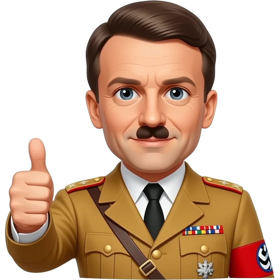 Hitler qui fait des doigts a macron emoji
