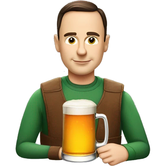 Sheldon cooper having a beer emoji